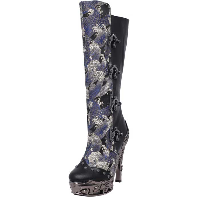 Hades ARIANNA Wave of Kanagawa Steampunk Knee High Boots