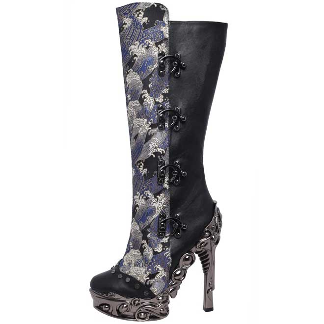 Hades ARIANNA Wave of Kanagawa Steampunk Knee High Boots