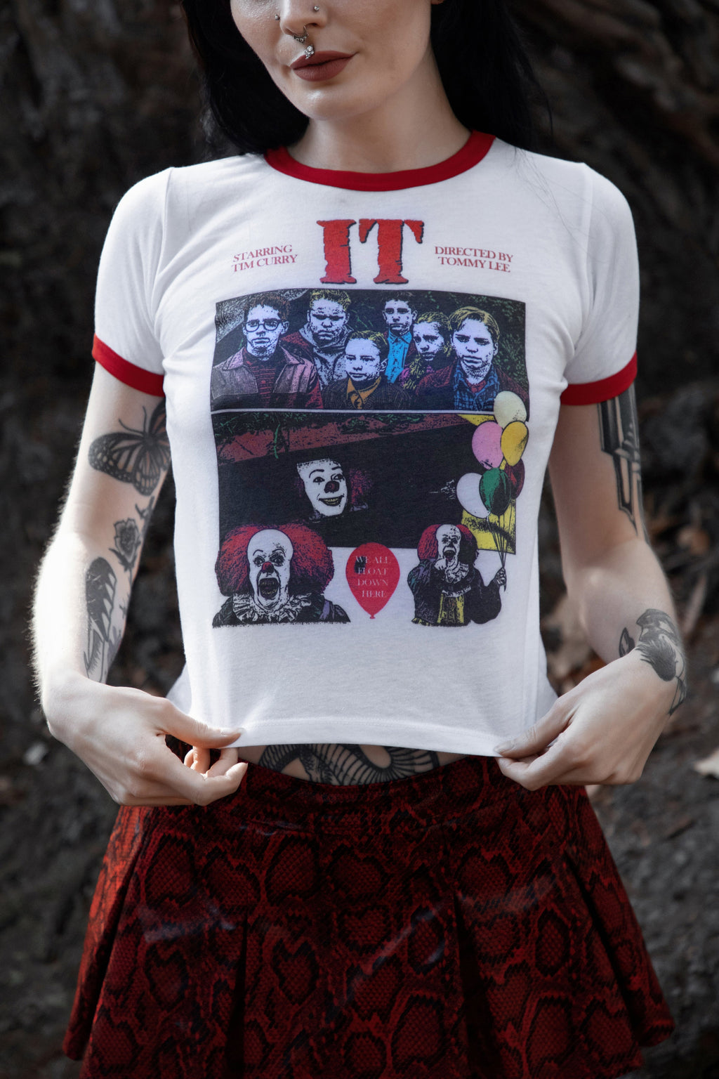 Vera's Eyecandy IT Pennywise We All Float Ringer Tee