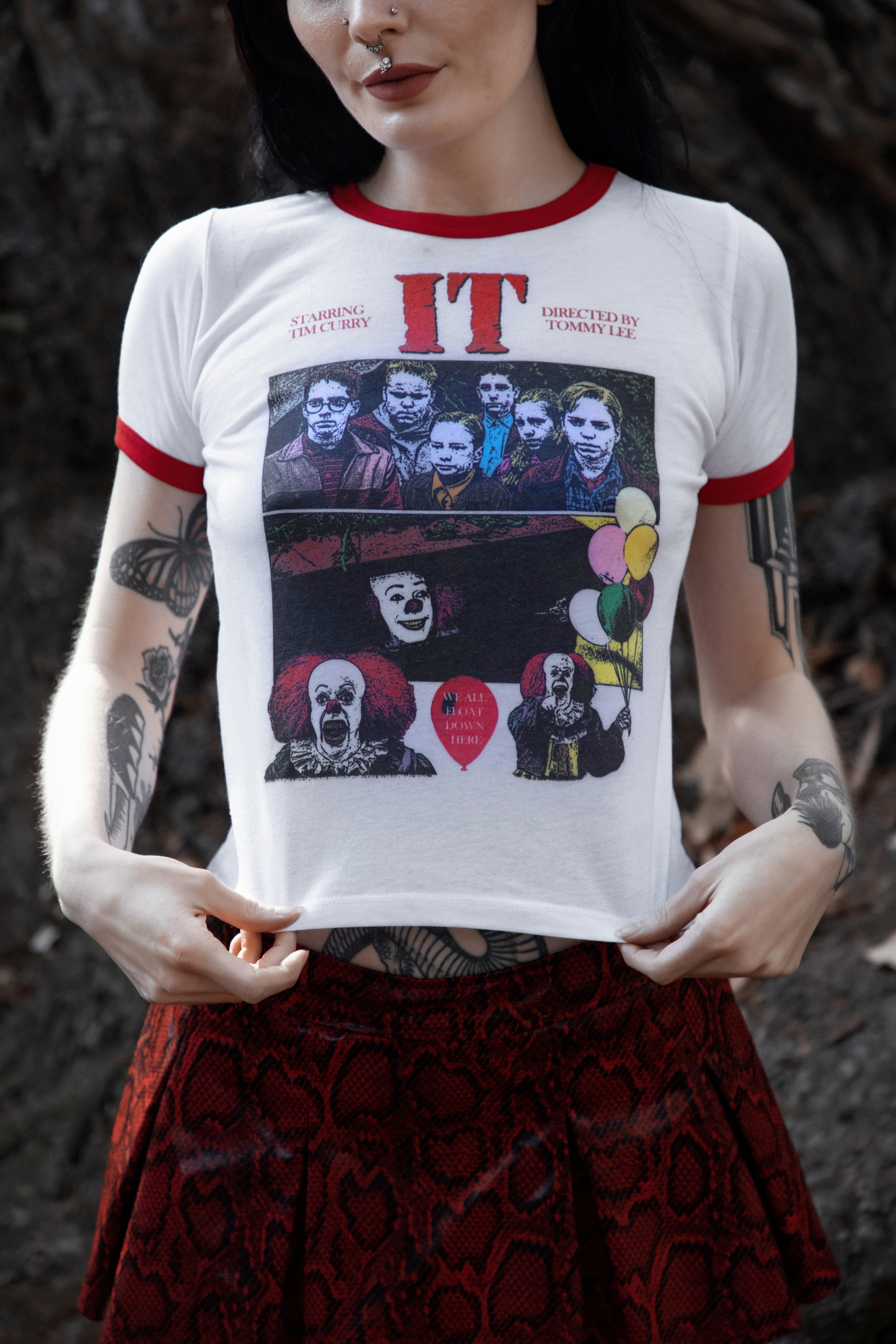 Vera's Eyecandy IT Pennywise We All Float Ringer Tee