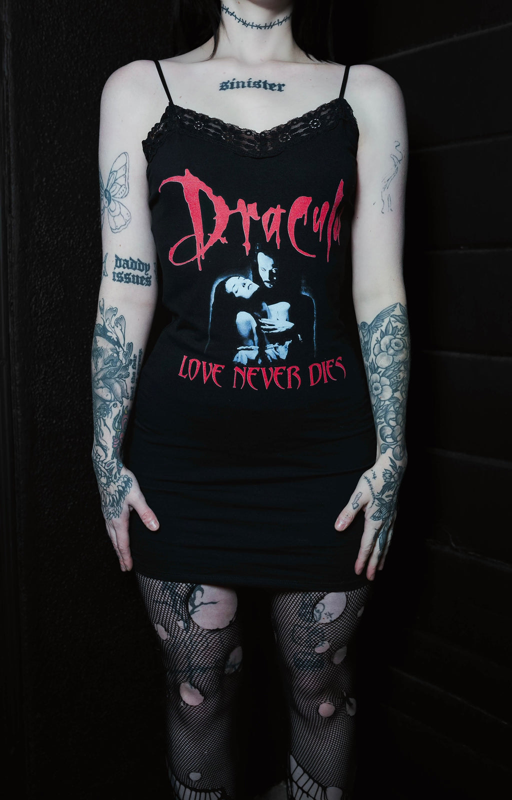 Vera's Eyecandy Dracula Love Never Dies Lace Strap Dress