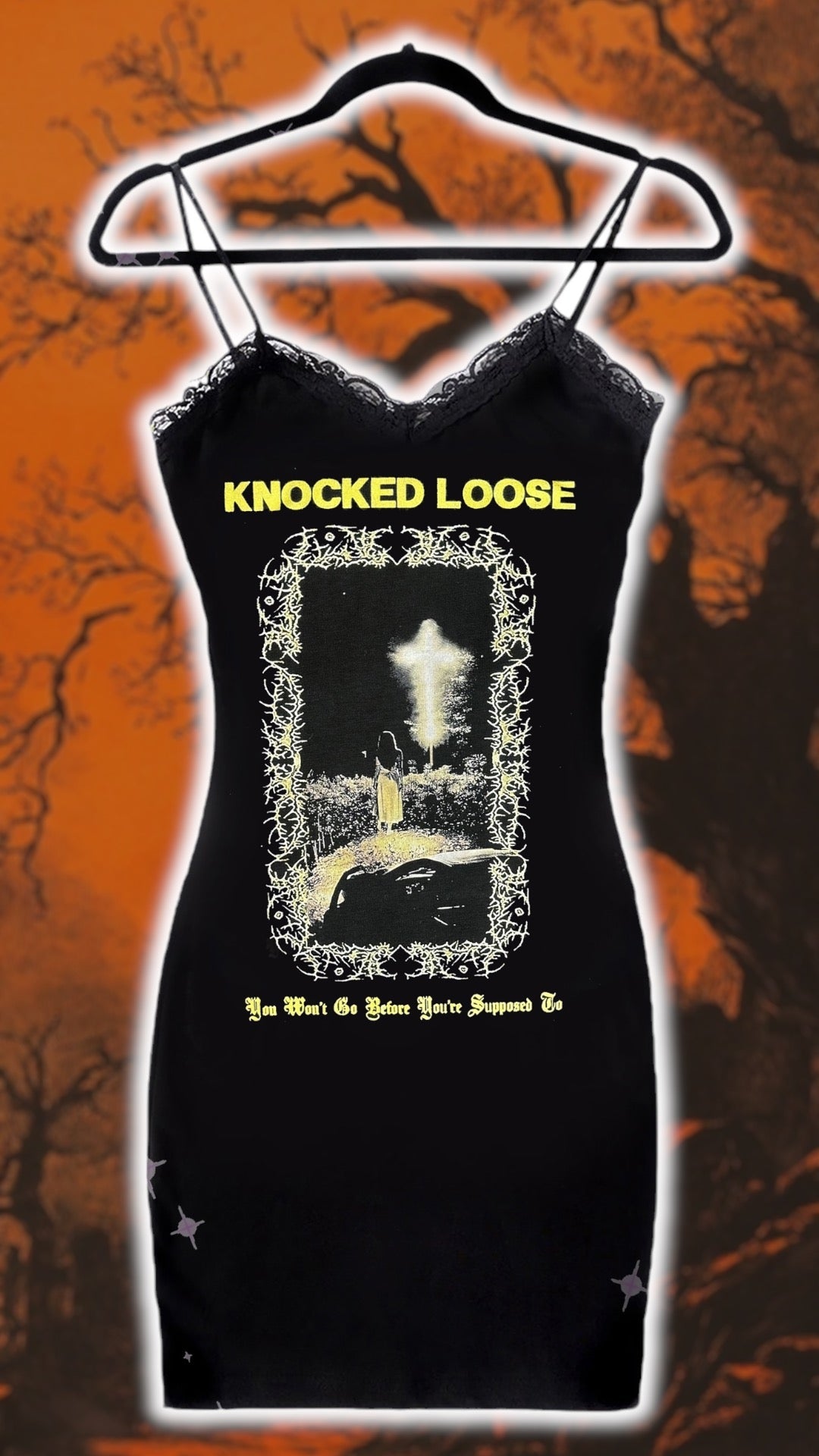 Vera's Eyecandy Knocked Loose Lace Strap Punk Dress