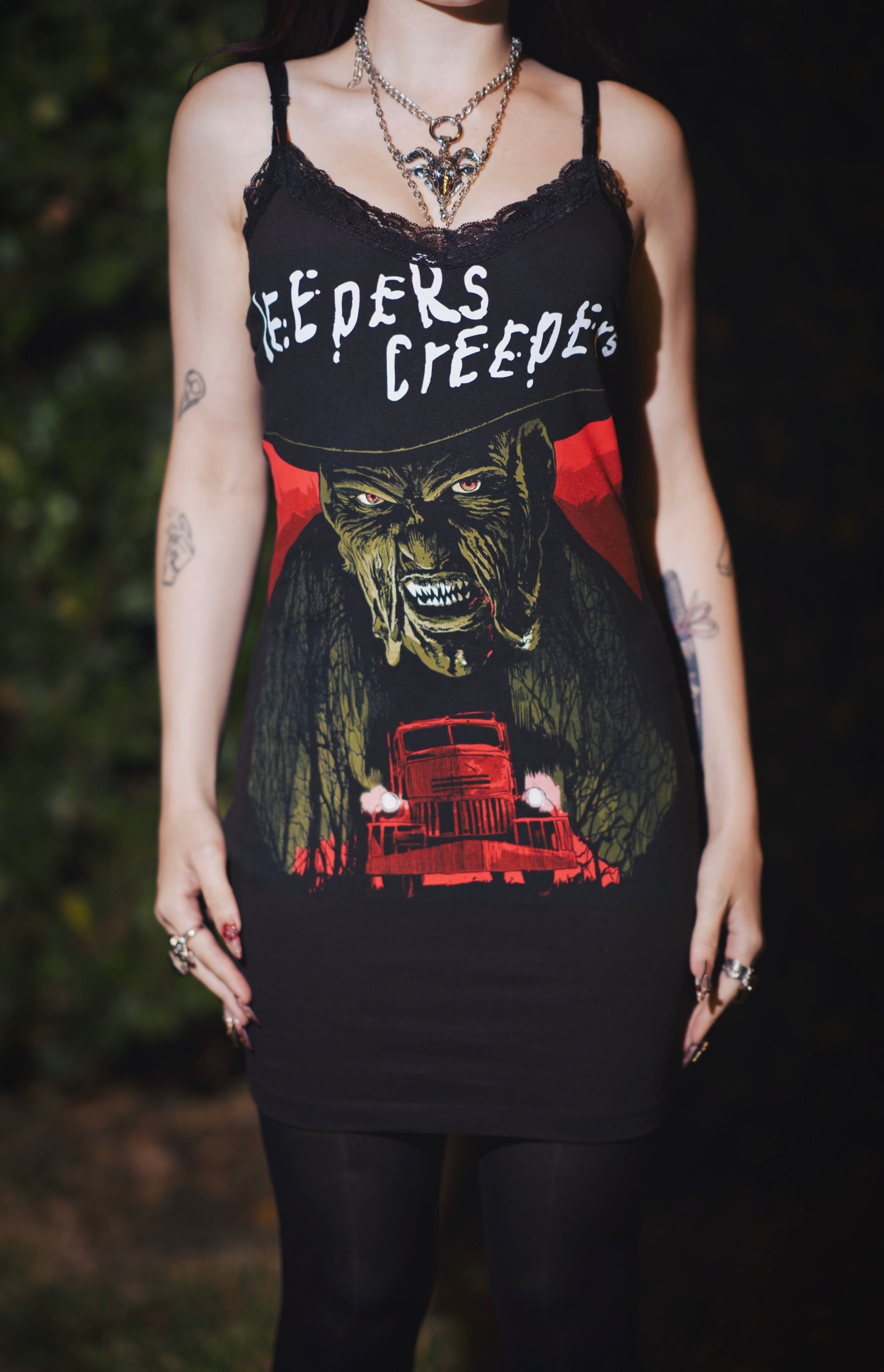 Vera's Eyecandy Jeepers Creepers Lace Strap Horror ress