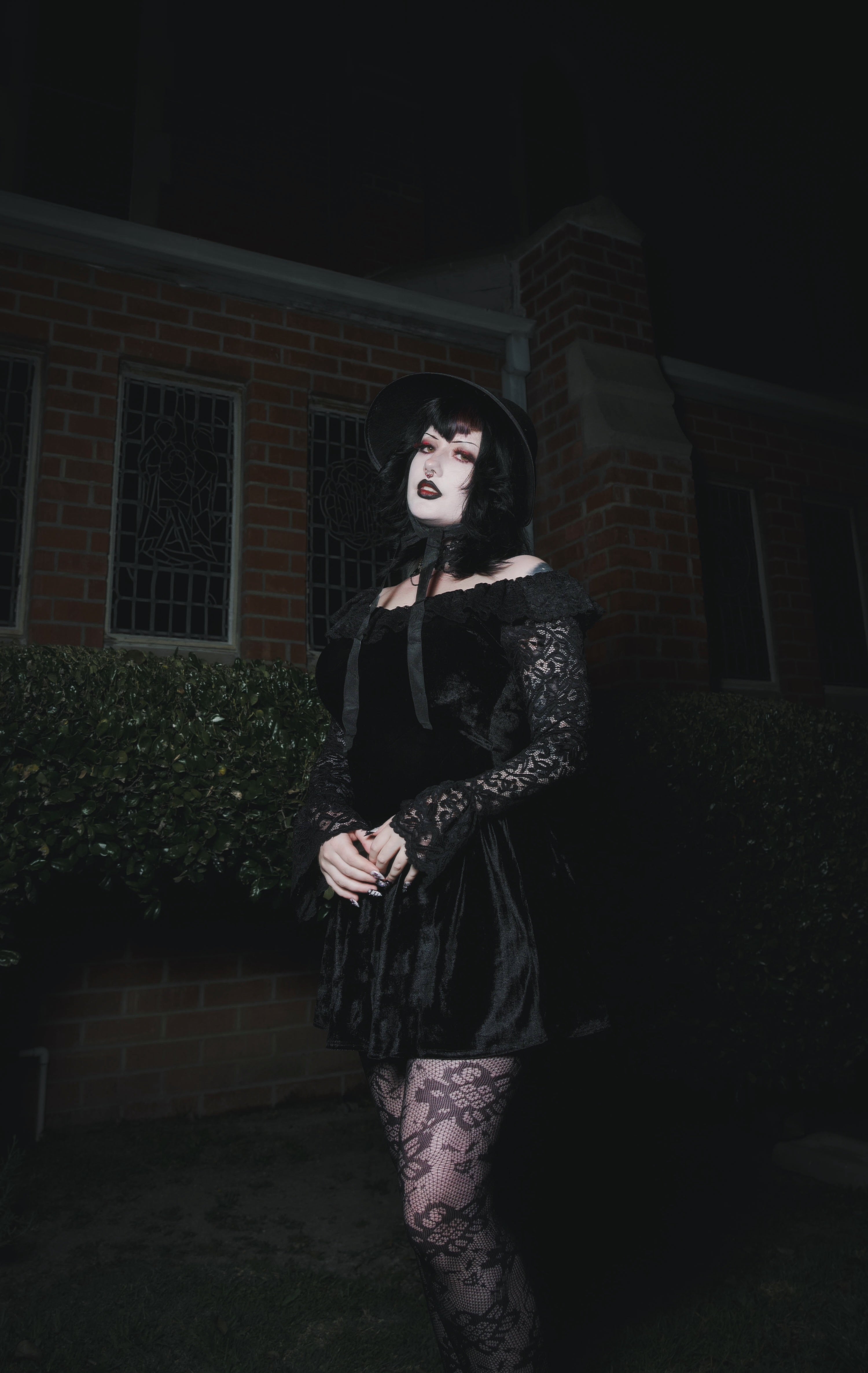 Vera's Eyecandy Black Widow Velvet Dress