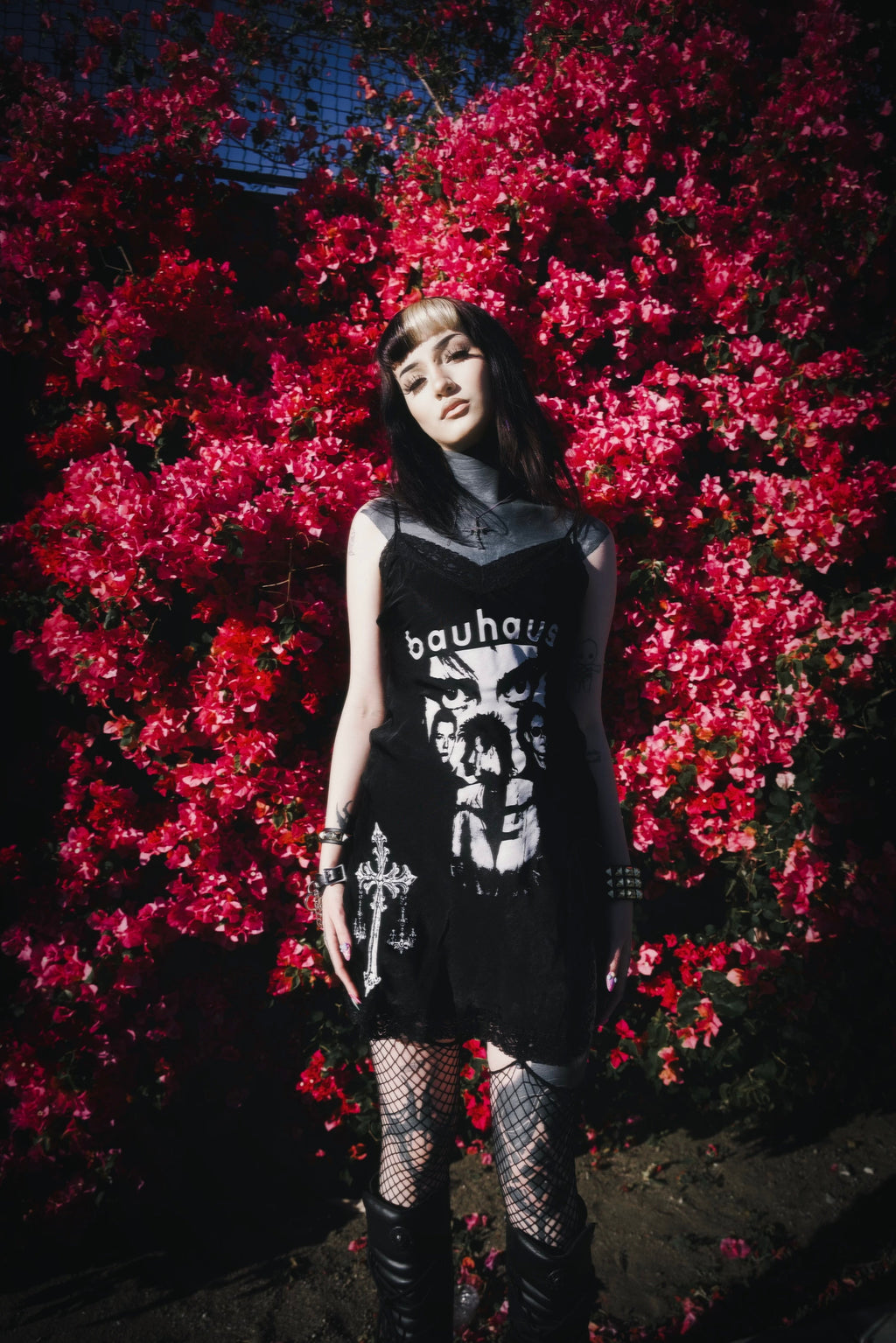 Vera's Eyecandy Bauhaus Cross Mini Slip Dress