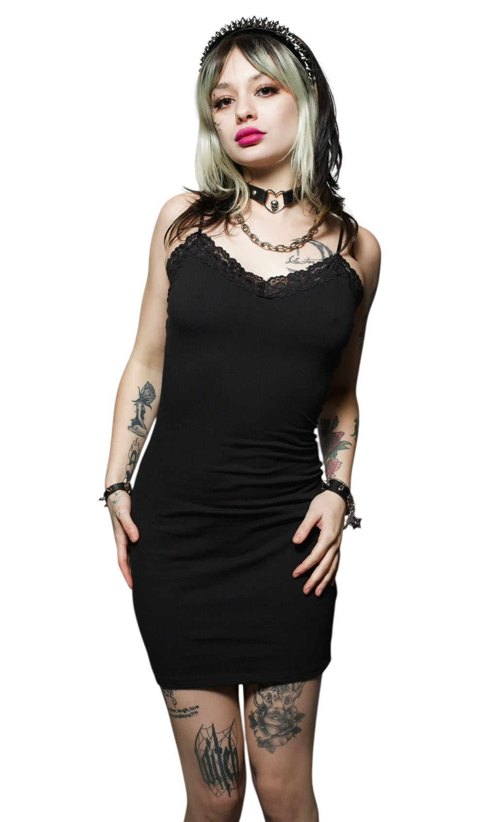 Vera's Eyecandy ALL BLACK Lace Strap Dress