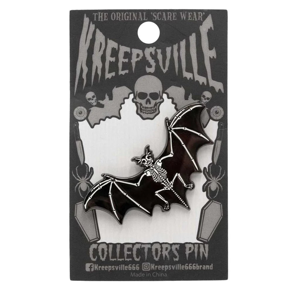 Kreepsville 666 Skelli Bat Glow Enamel Pin