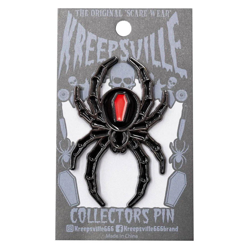 Kreepsville 666 Black Widow Spider Enamel Pin