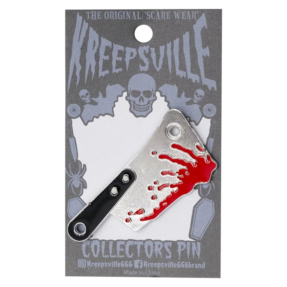 Kreepsville 666 Cleaver Blood Splatter Enamel Pin