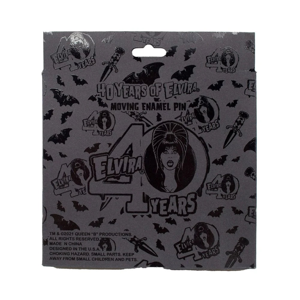 Kreepsville 666 Elvira 40 Years Logo Red Glitter Enamel Pin
