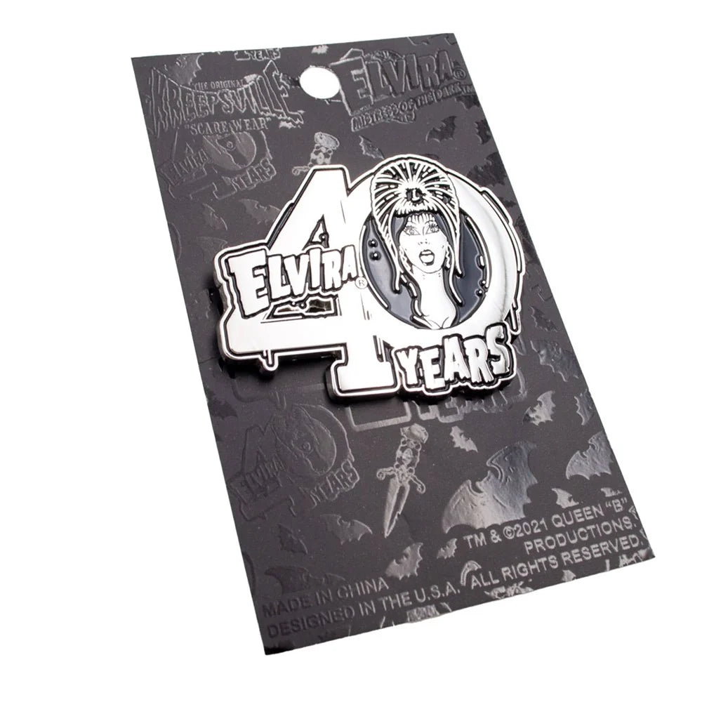 Kreepsville 666 Elvira 40 Years Logo Silver Enamel Pin