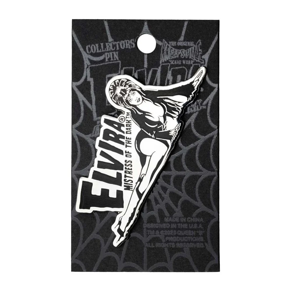 Kreepsville 666 Elvira Lay Down Chrome Enamel Pin