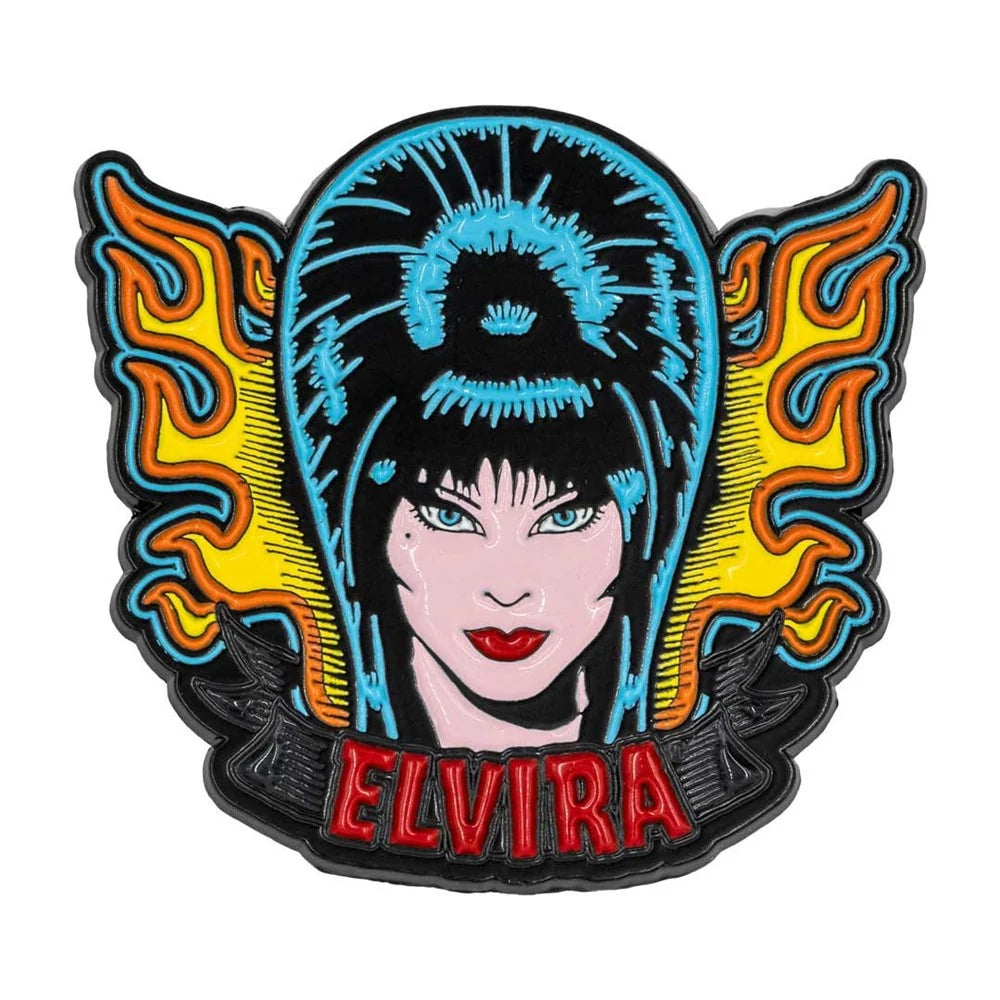 Kreepsville 666 Elvira Tattoo Flames Enamel Pin