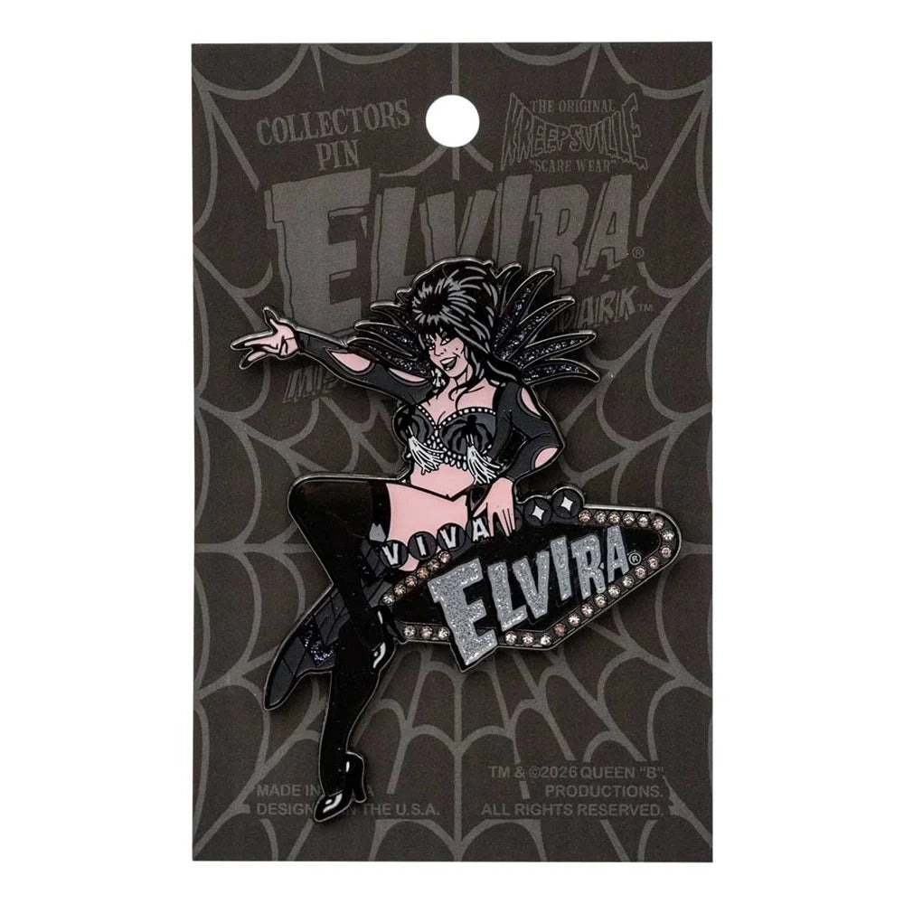 Kreepsville 666 Elvira Vegas Rhinestone Black Enamel Pin