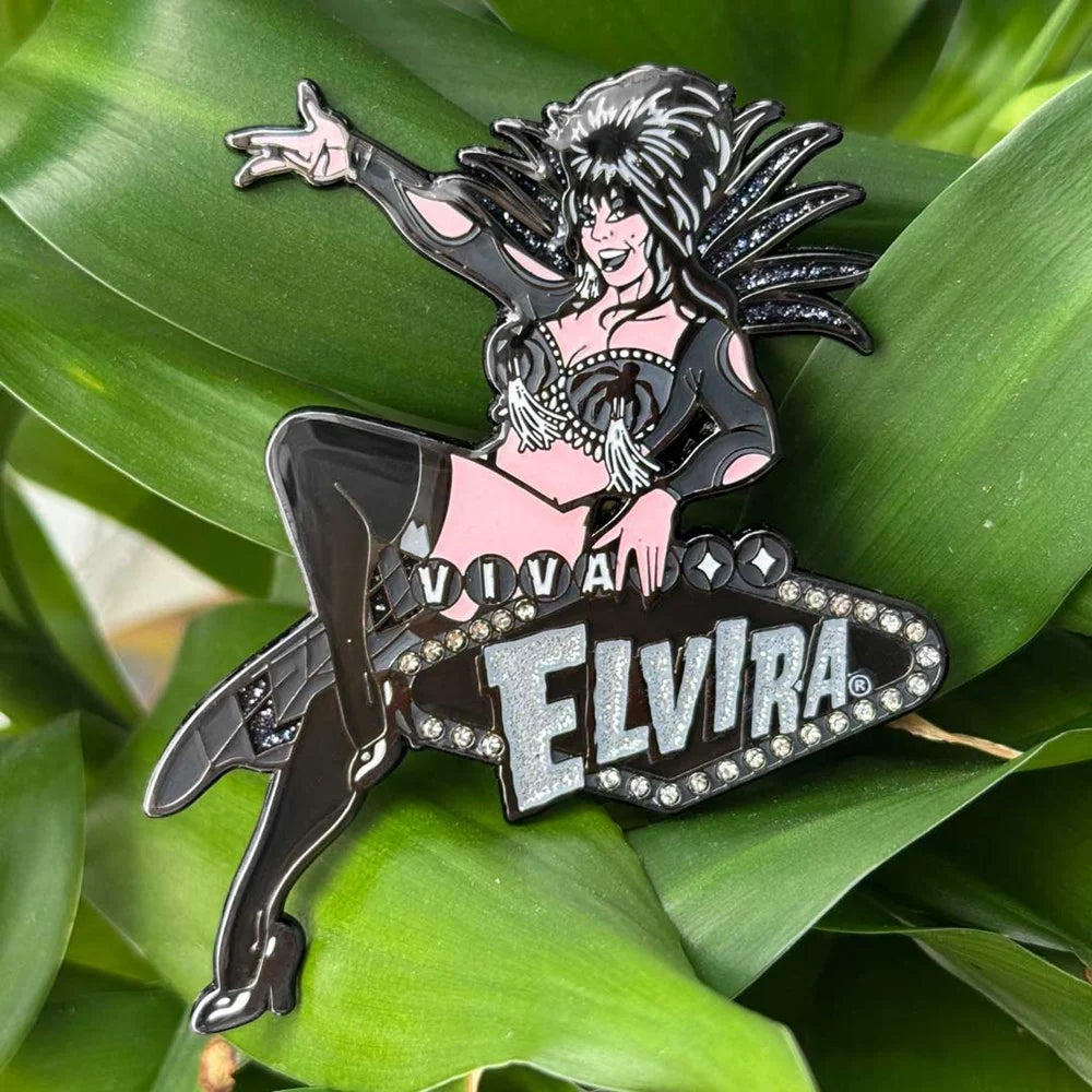 Kreepsville 666 Elvira Vegas Rhinestone Black Enamel Pin