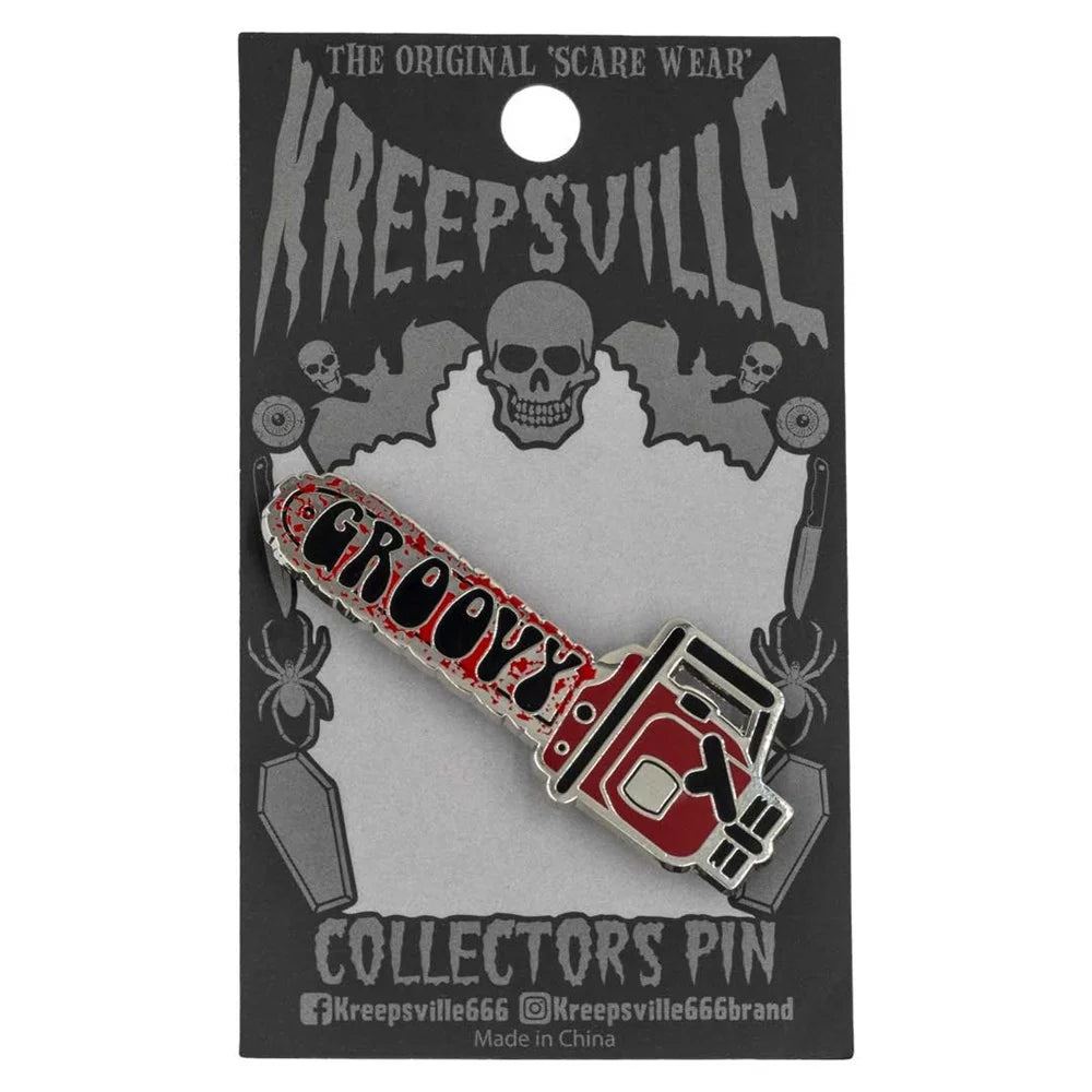 Kreepsville 666 Groovy Chainsaw Enamel Pin