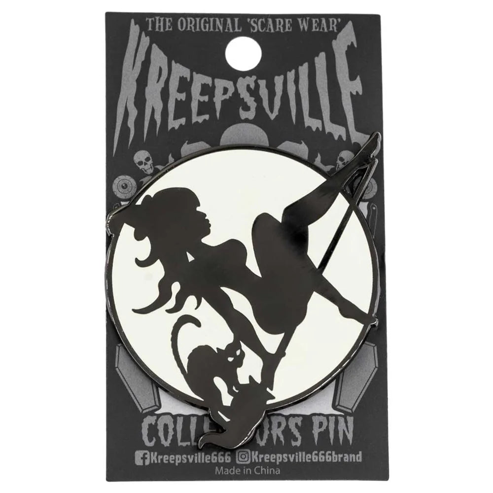 Kreepsville 666 Moon Witch Glow Enamel Pin