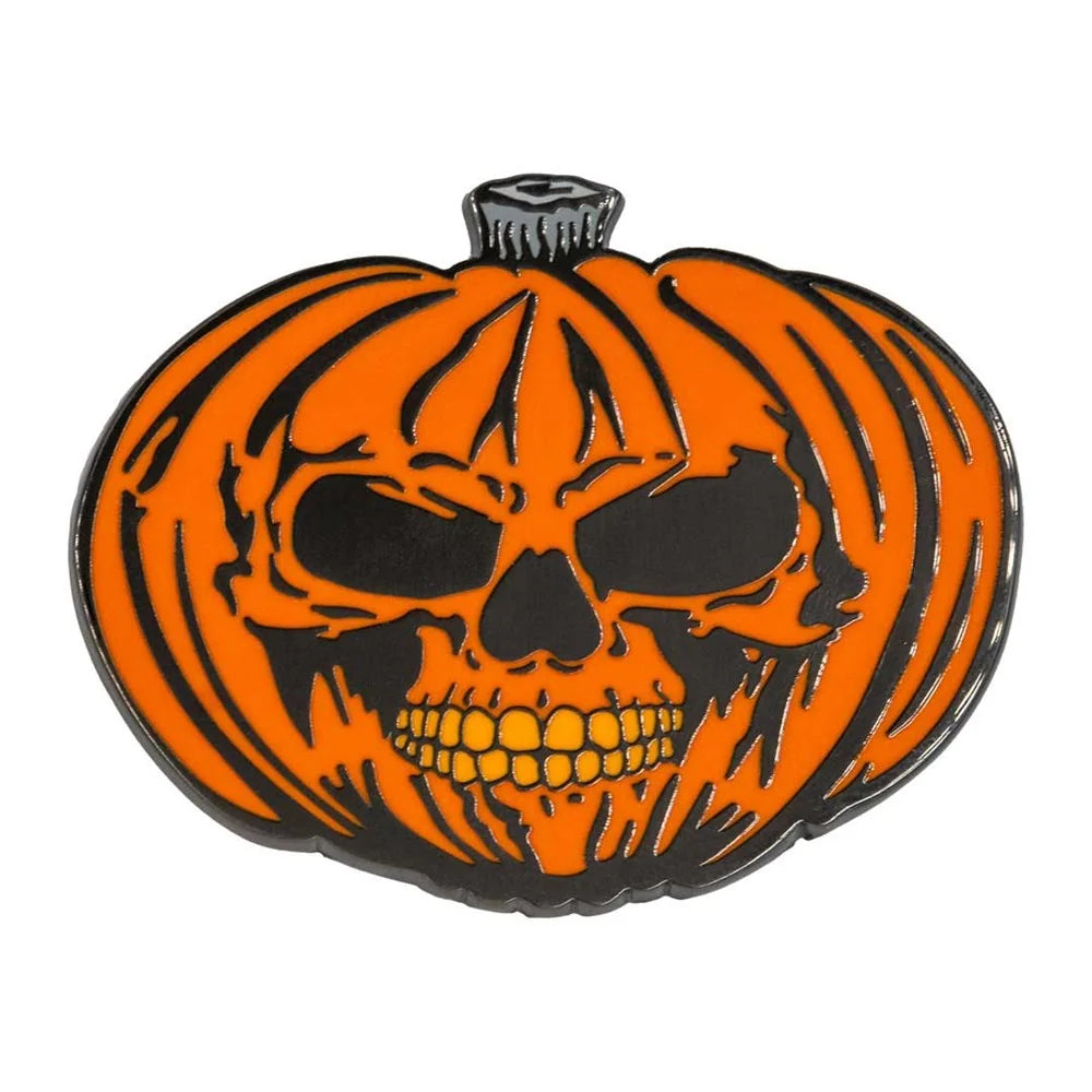 Kreepsville 666 Pumpkin Skull Orange Enamel Pin