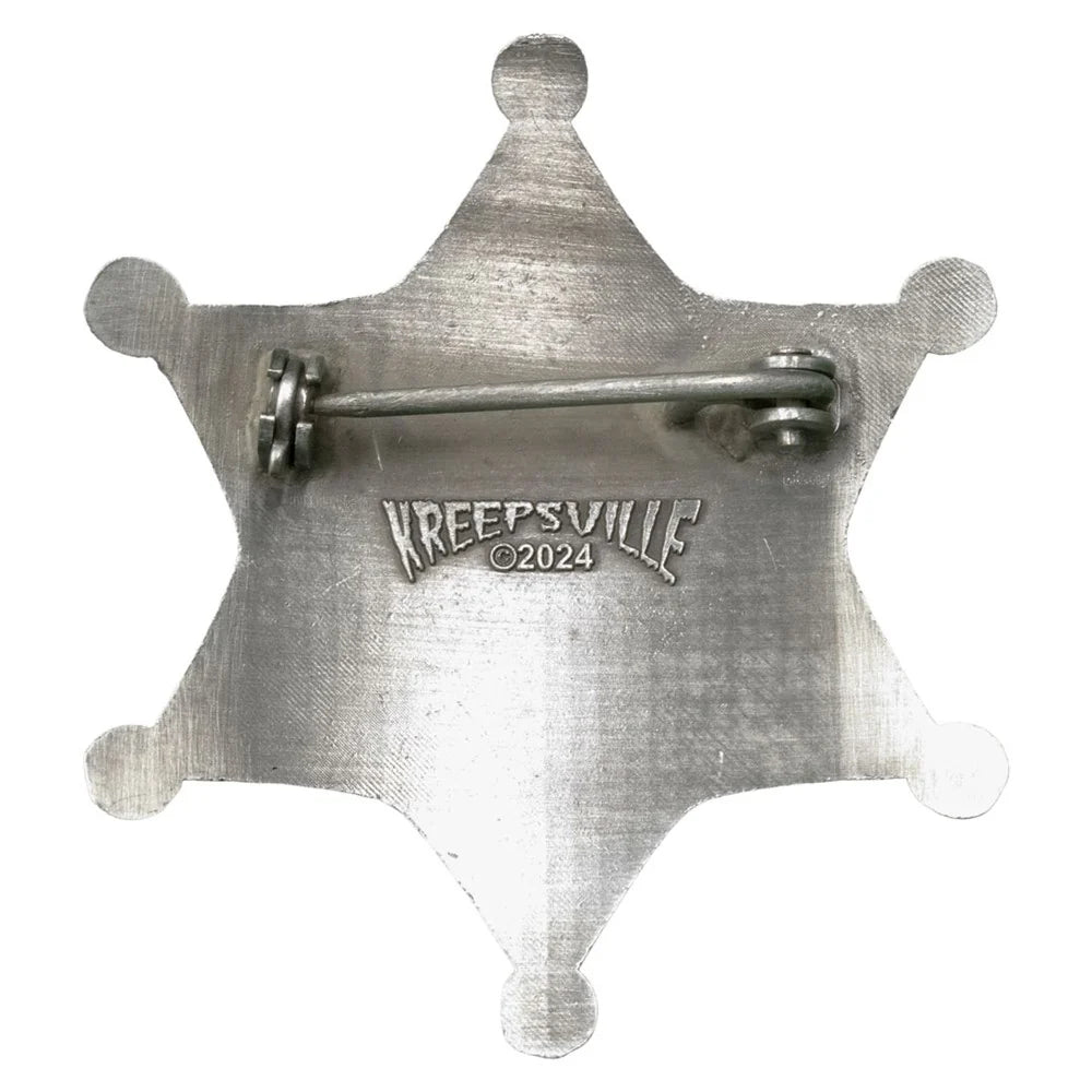 Kreepsville 666 Bat County Sheriff Badge Enamel Pin