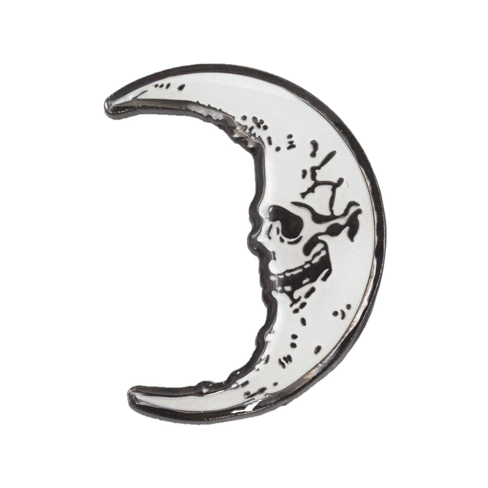 Kreepsville 666 Skull Crescent Moon Glow Enamel Pin