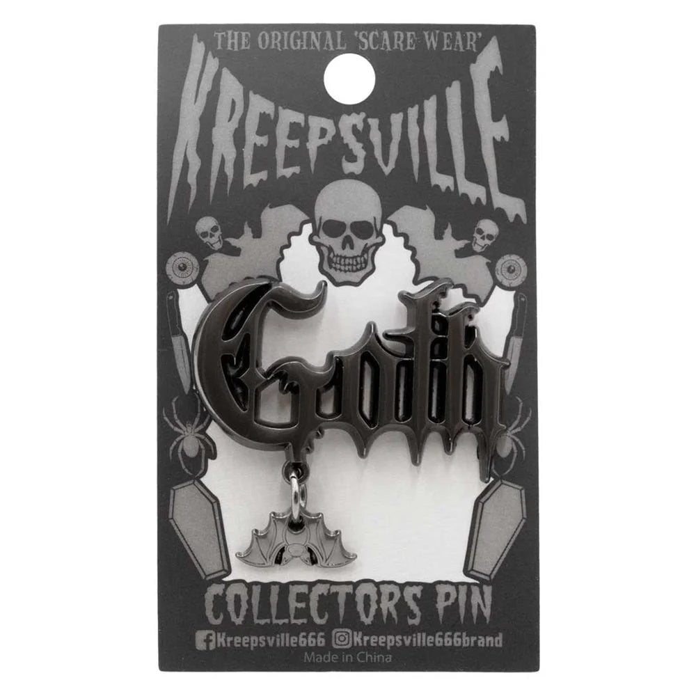 Kreepsville 666 Goth Text Enamel Pin