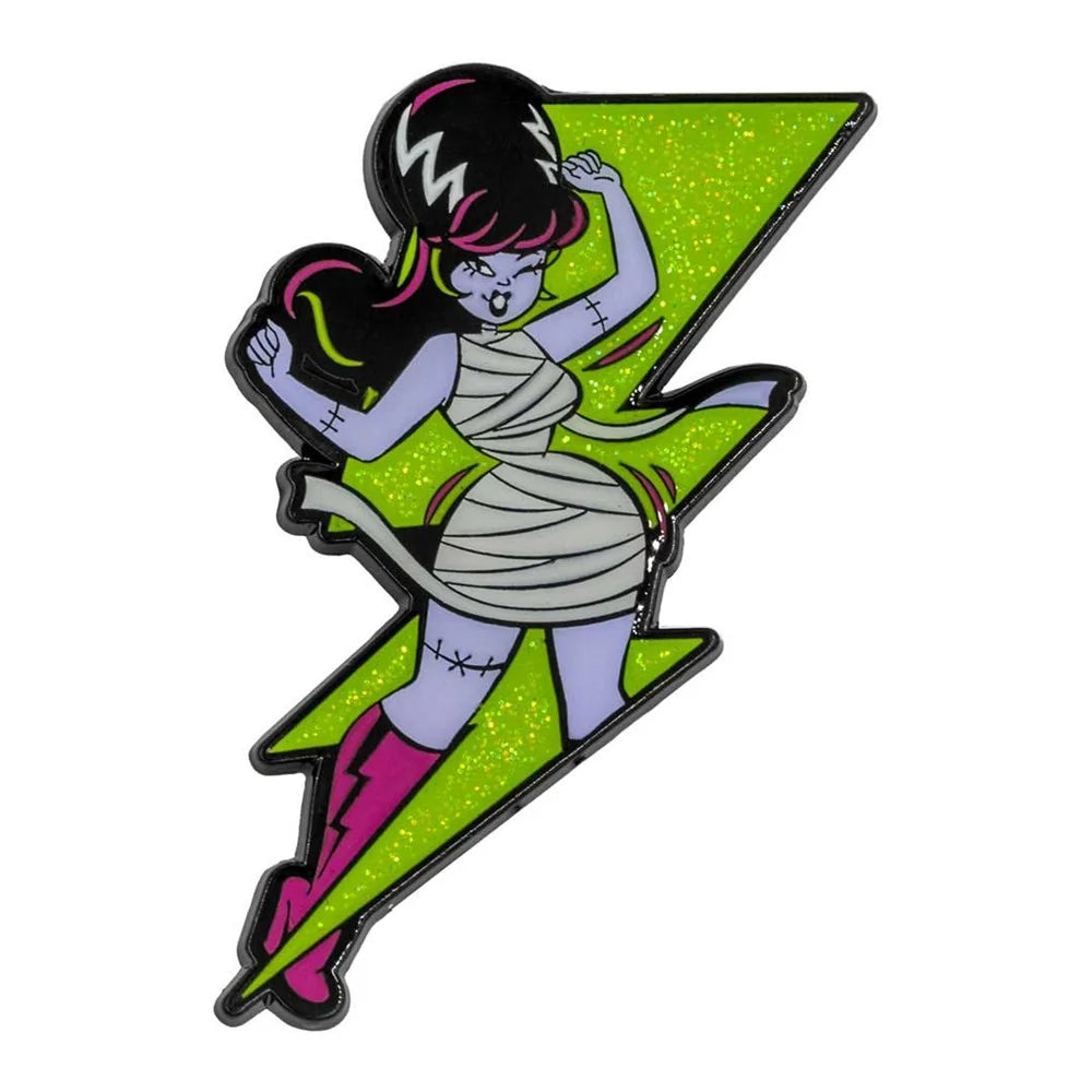 Kreepsville 666 Bride Bolt Green Glitter Enamel Pin