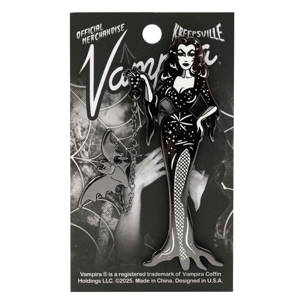 Kreepsville 666 Vampira With Flying Bat Enamel Pin