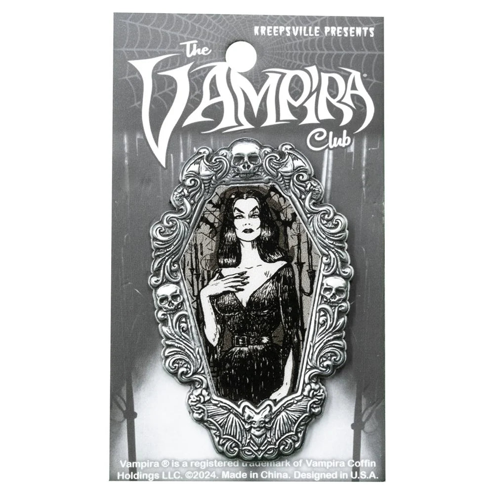 Kreepsville 666 Vampira Gorey Gothic Frame Enamel Pin