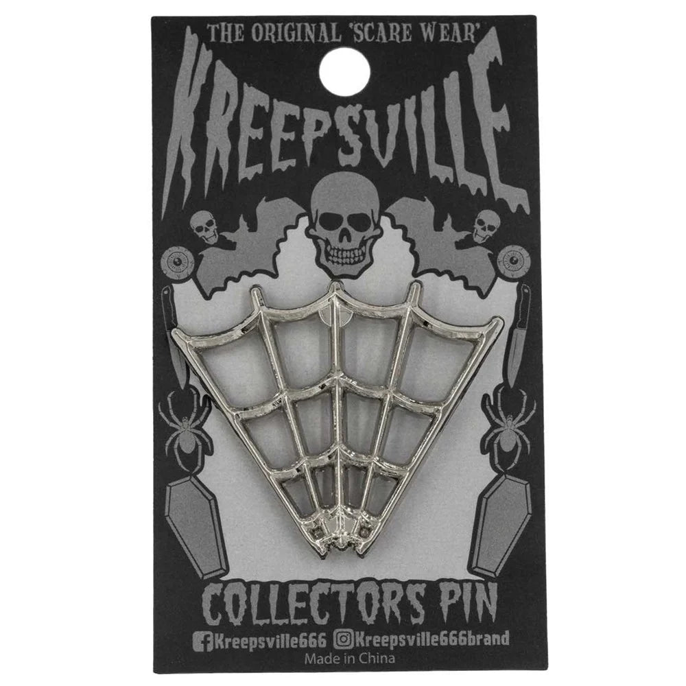 Kreepsville 666 V Spider Web Tip Chrome Pin