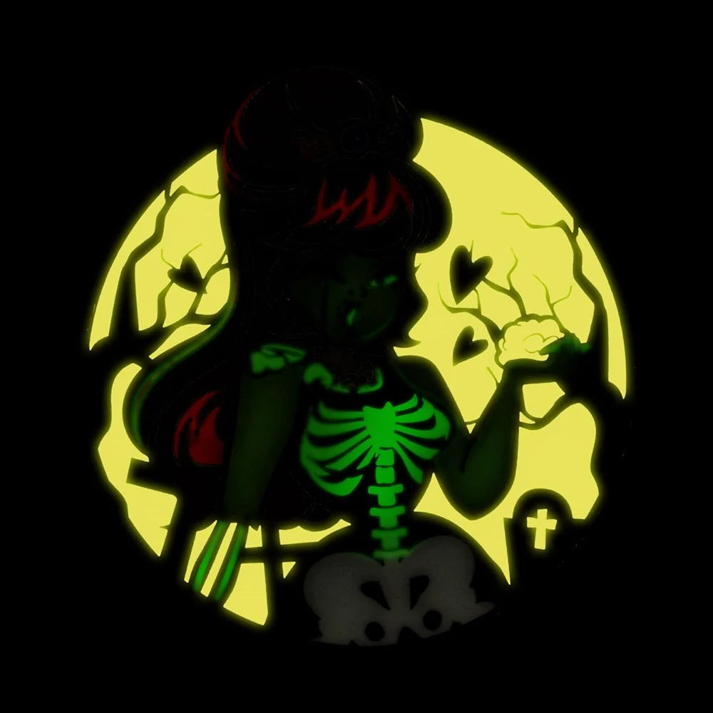 Kreepsville 666 Zombie Girl Moon Glow Enamel Pin