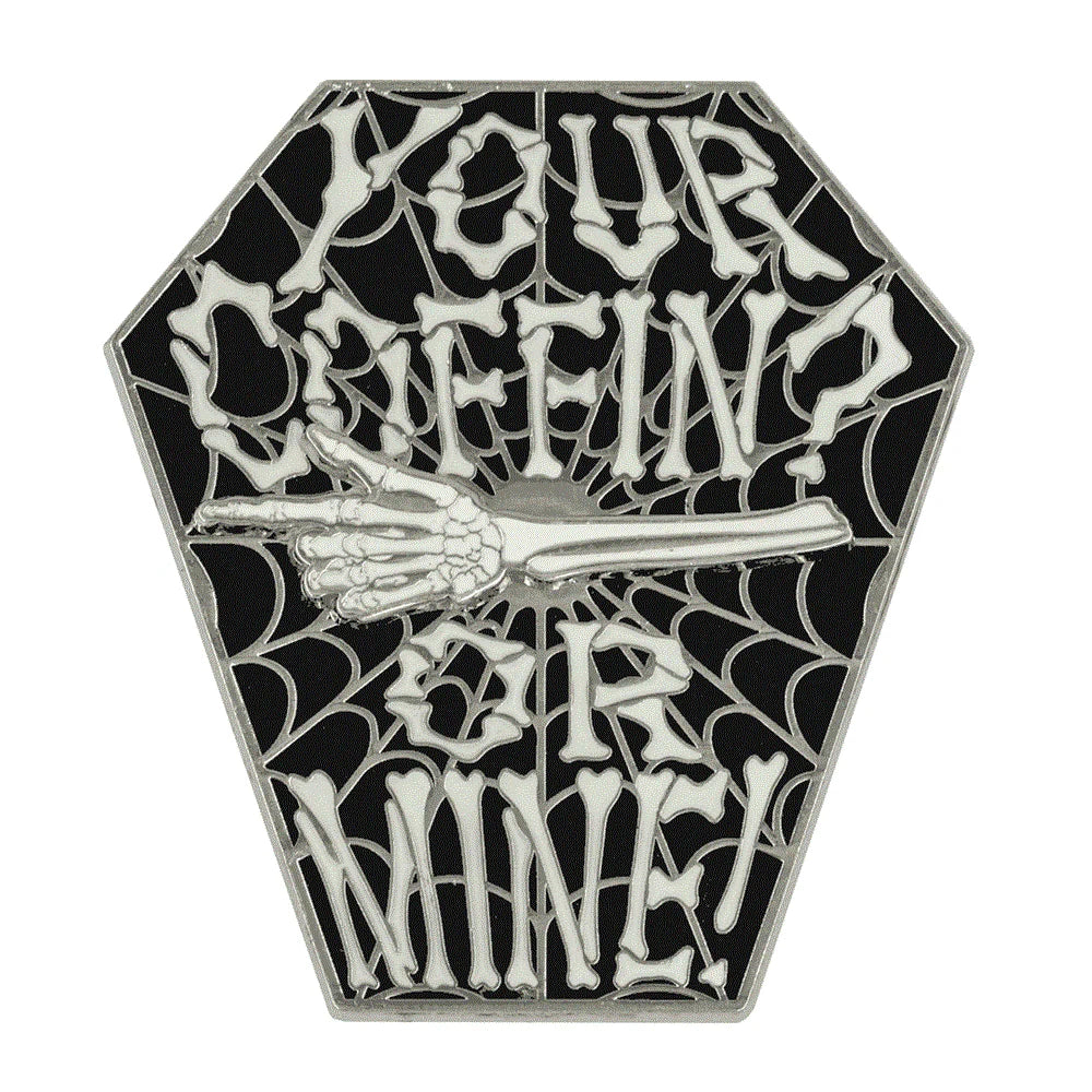 Kreepsville 666 Your Coffin or Mine Spinning Enamel Pin