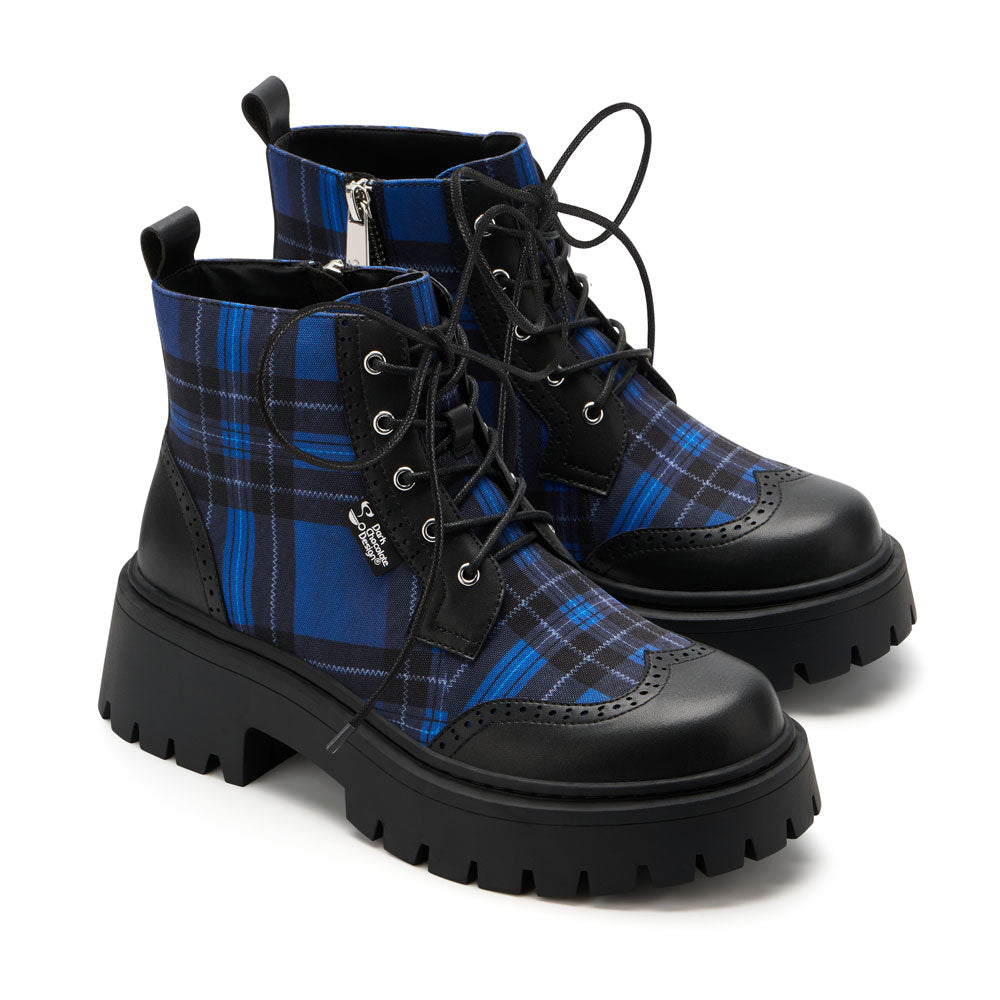 Chocolaticas® Blue Tartan Women's  Boots