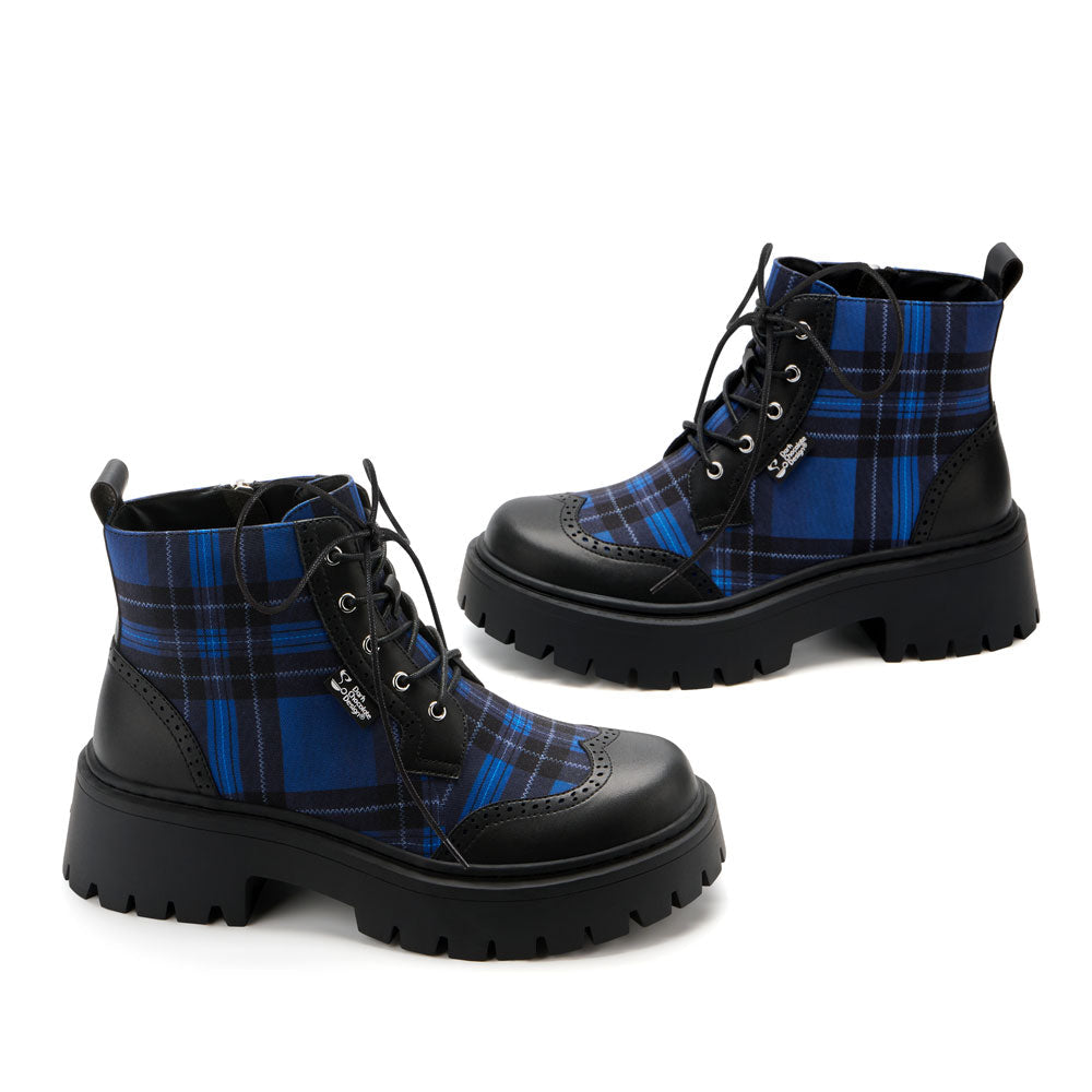 Chocolaticas® Blue Tartan Women's  Boots