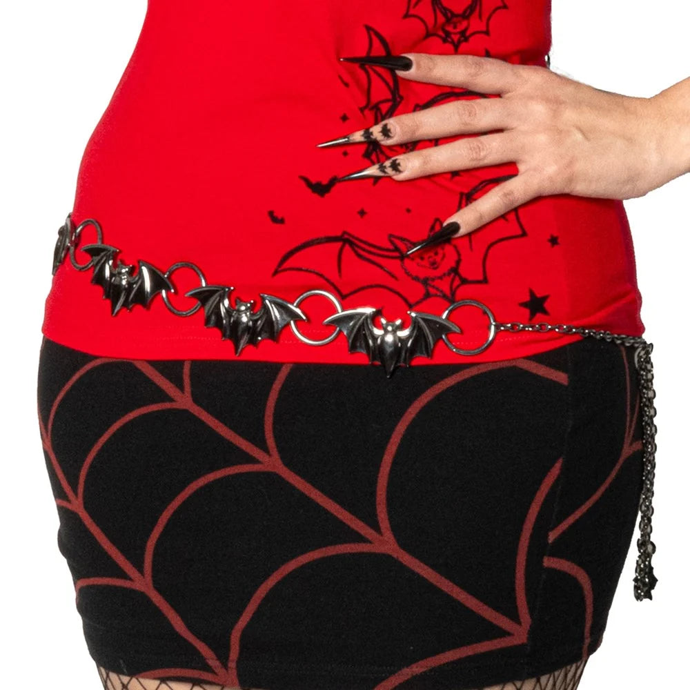 Kreepsville 666 Batty Bats Black Chain Belt