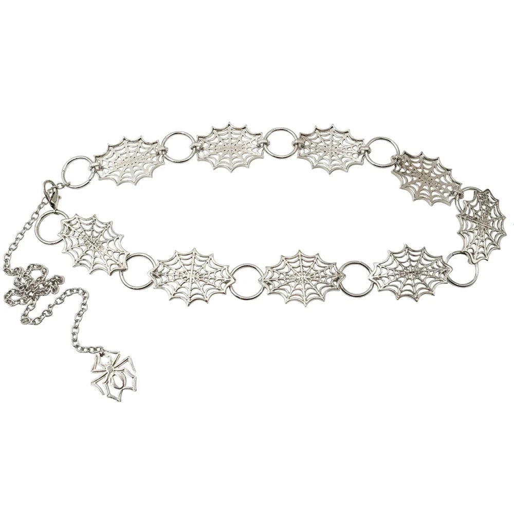 Kreepsville 666 Spiderweb Silver Chain Belt