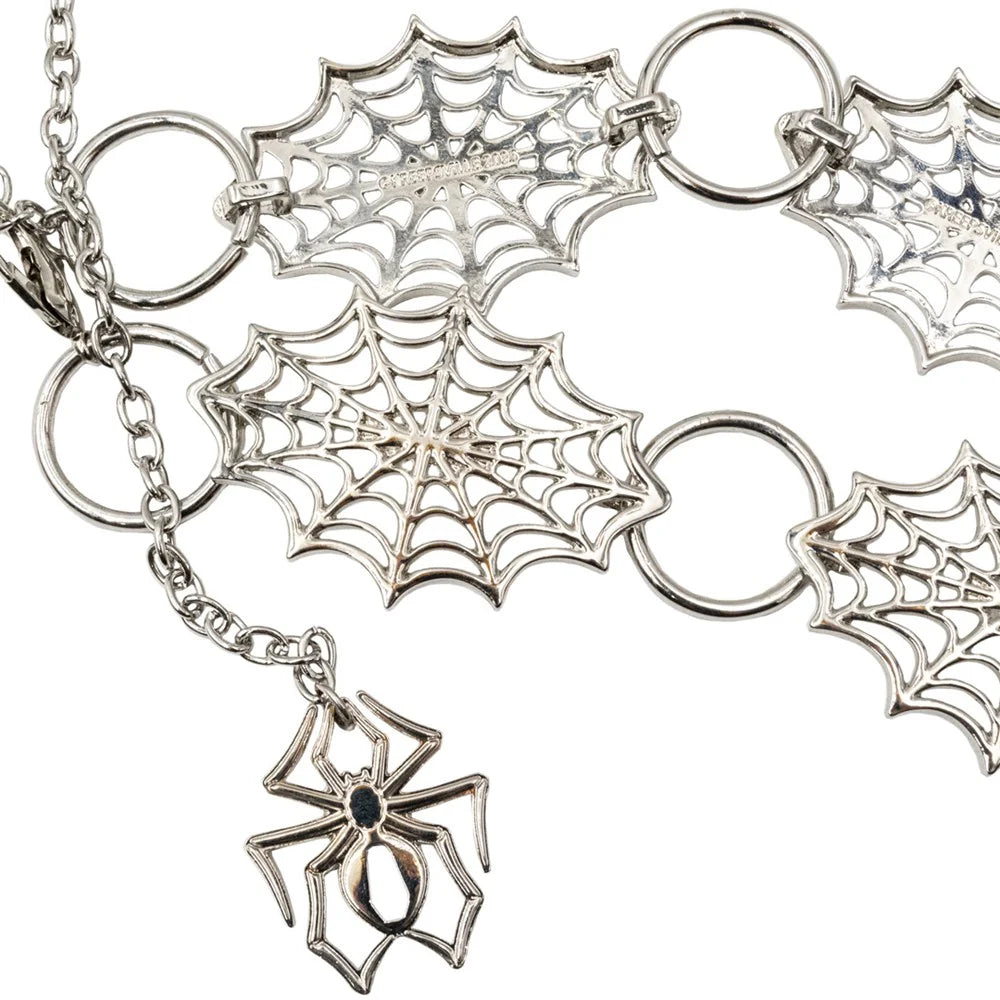 Kreepsville 666 Spiderweb Silver Chain Belt