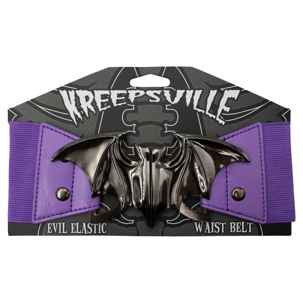 Kreepsville 666 Elastic Waist Belt Bat Purple
