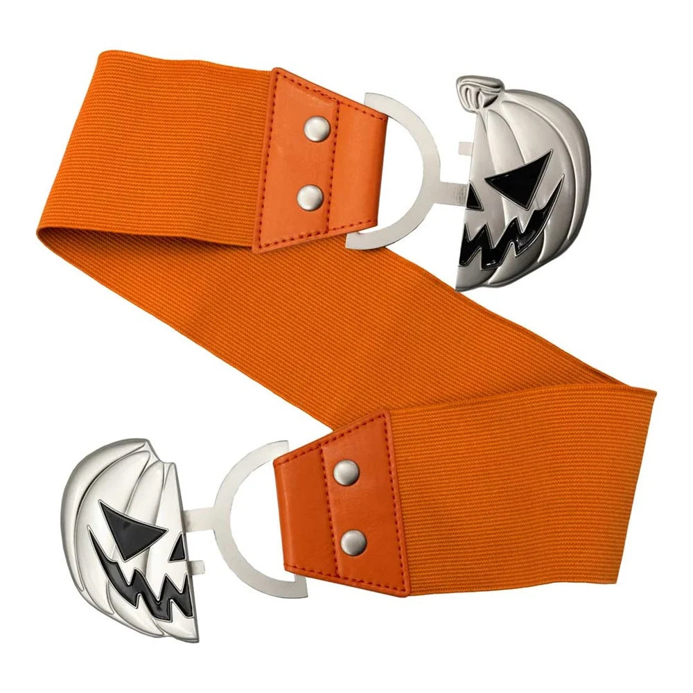Kreepsville 666 Elastic Waist Belt Trick or Treat Pumpkin Orange