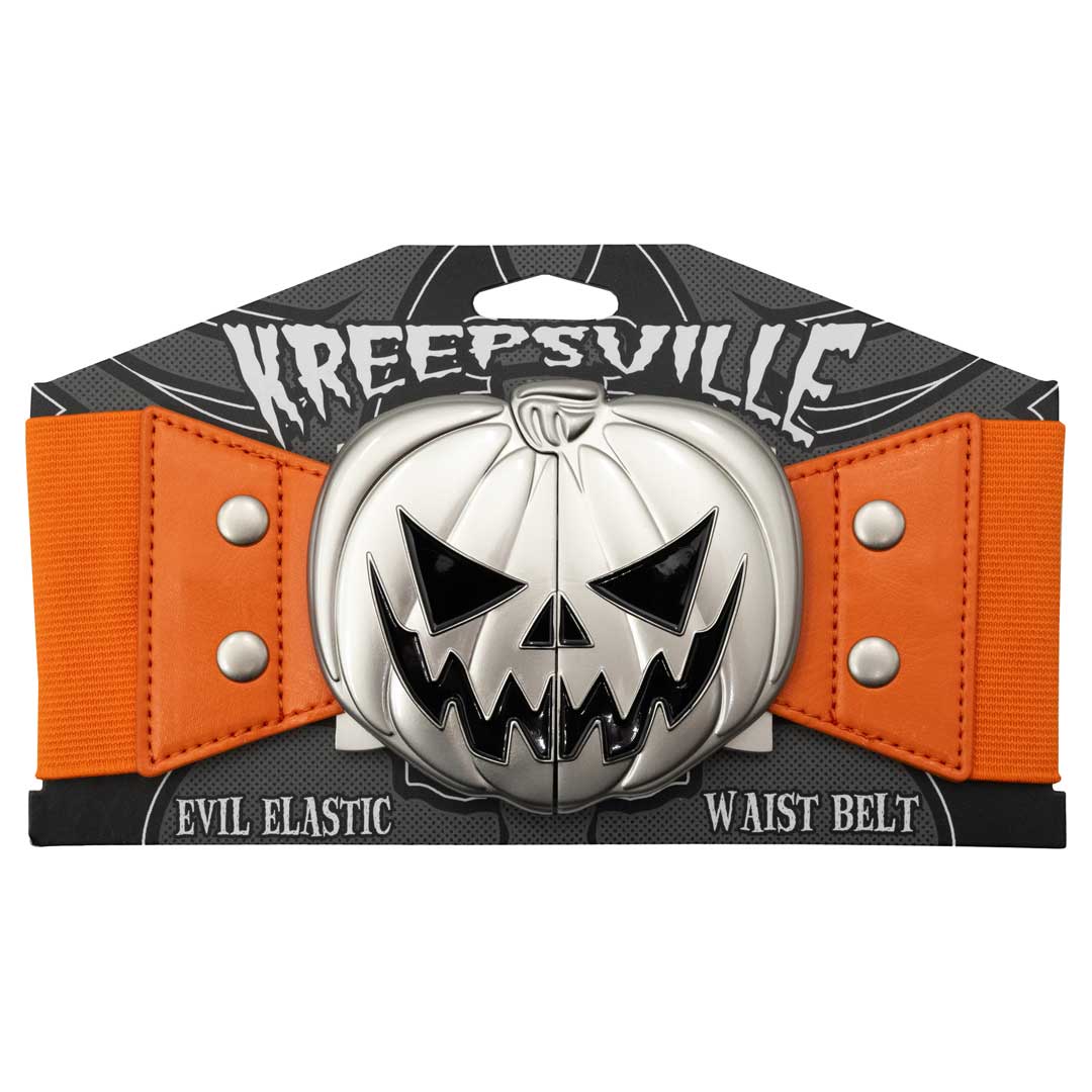Kreepsville 666 Elastic Waist Belt Trick or Treat Pumpkin Orange