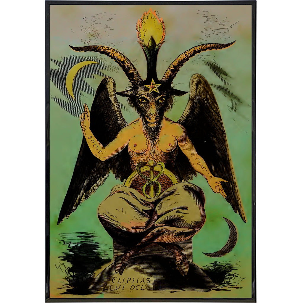 Baphomet Colorized Illustration Wall Art Poster Print
