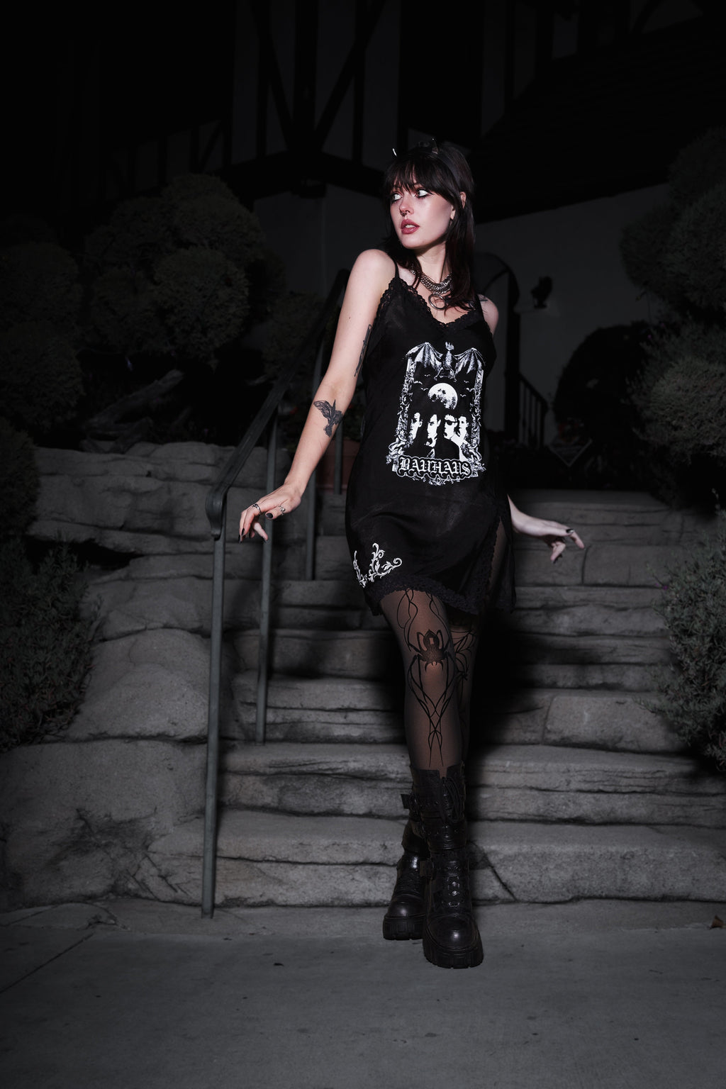 Vera's Eyecandy Bauhaus Mini Slip Goth Dress