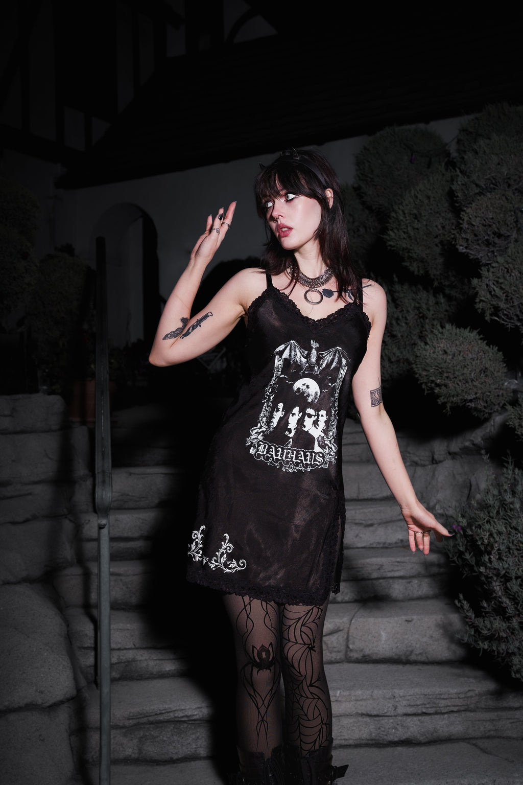Vera's Eyecandy Bauhaus Mini Slip Goth Dress