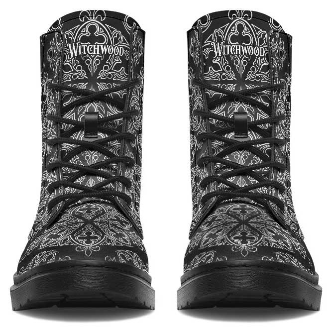 Witchwood Vegan Unisex Gothic Ornaments Combat Boots
