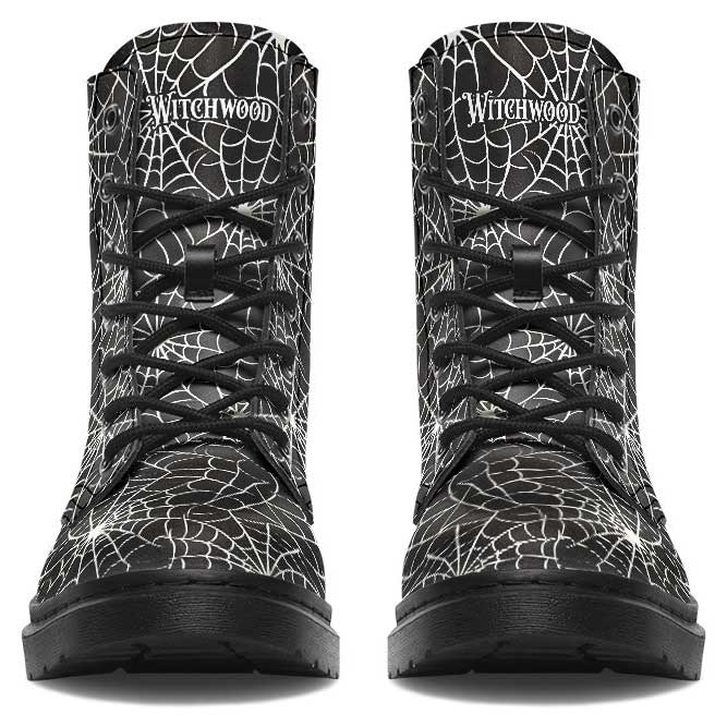 Witchwood Vegan Unisex Spiderwebs Combat Boots