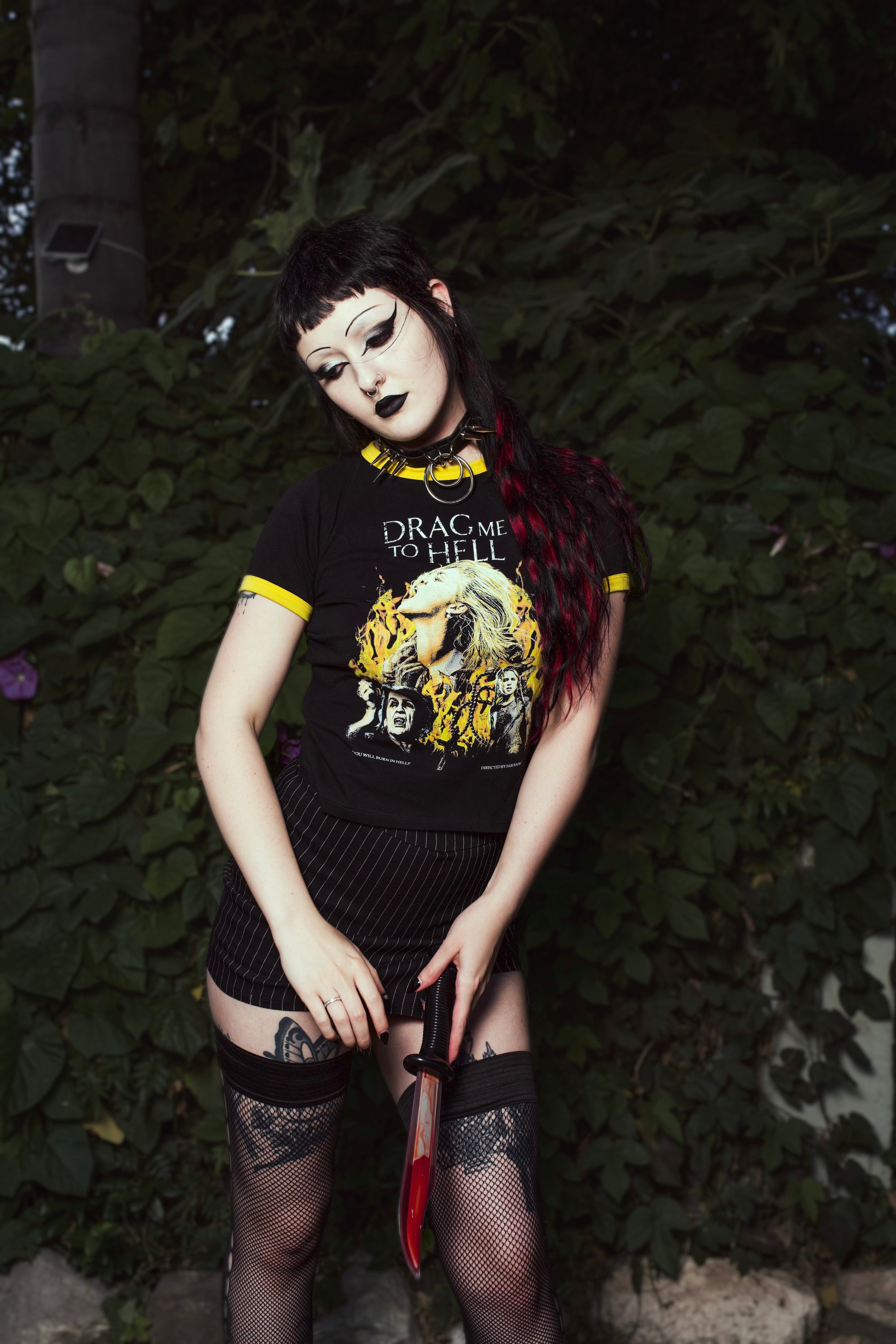 Vera's Eyecandy Drag me to Hell Horror Ringer Tee