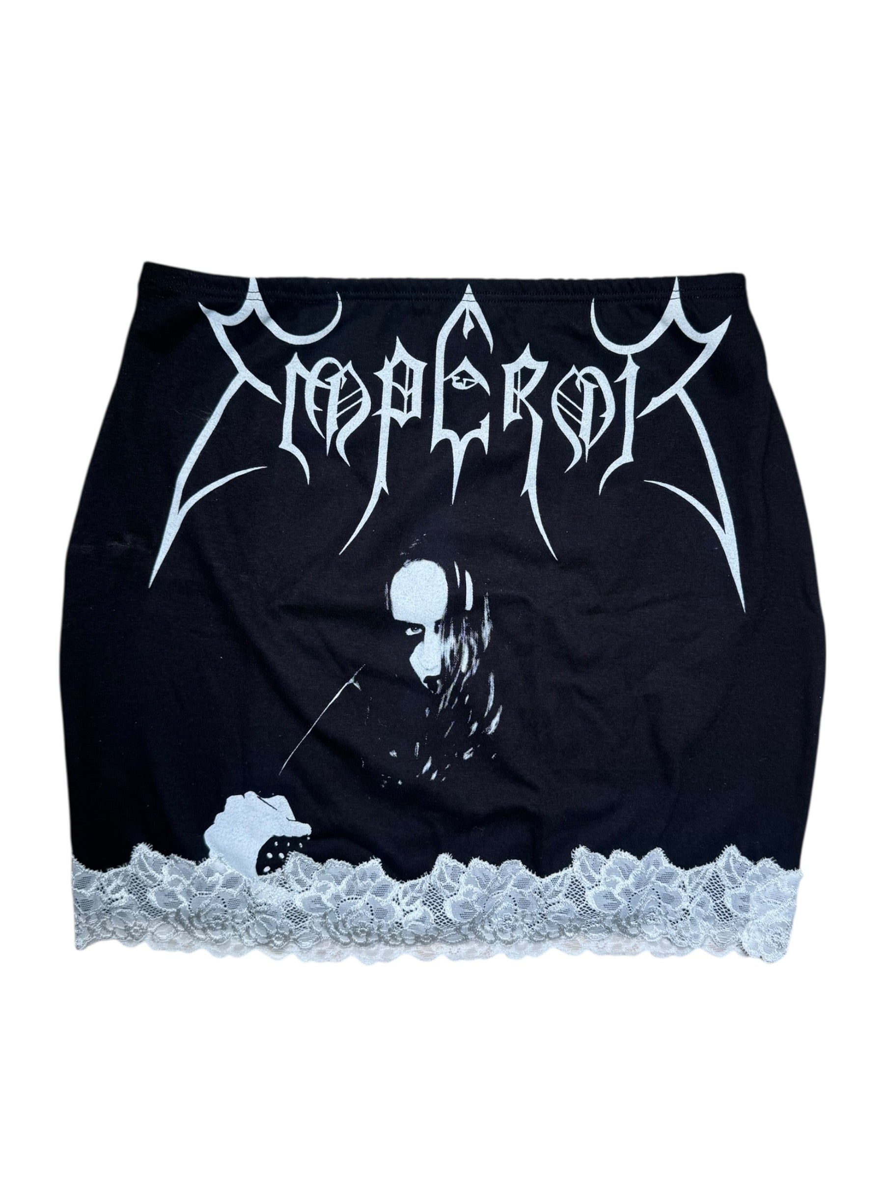 Vera's Eyecandy Emperor Black Metal Band Lace Skirt
