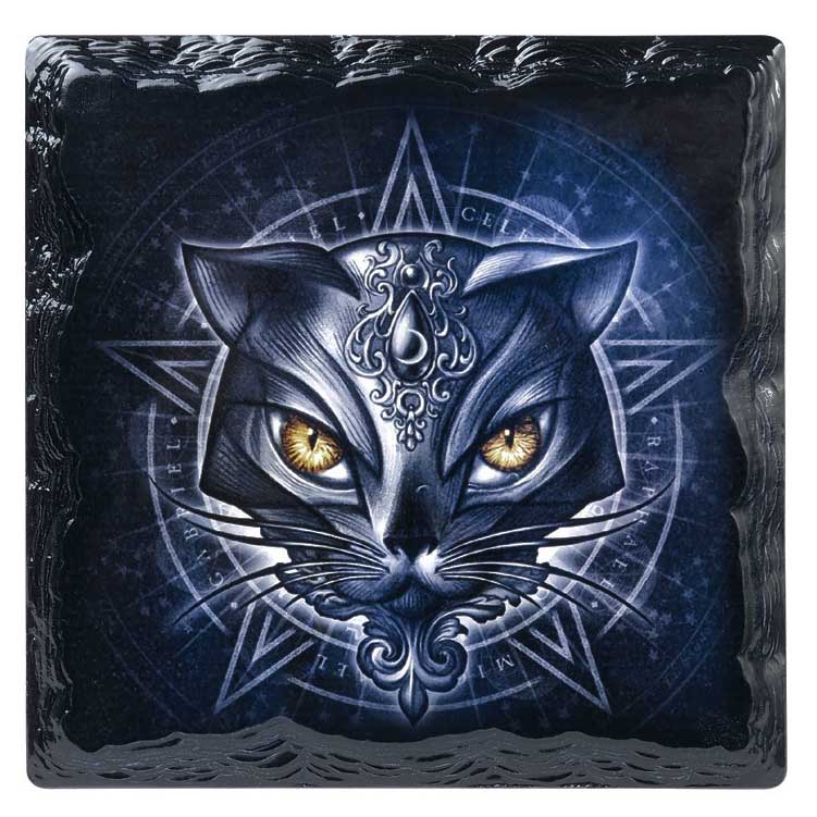 Alchemy Gothic Ceramic Drink Coaster Black Cat Alchemicat CC13