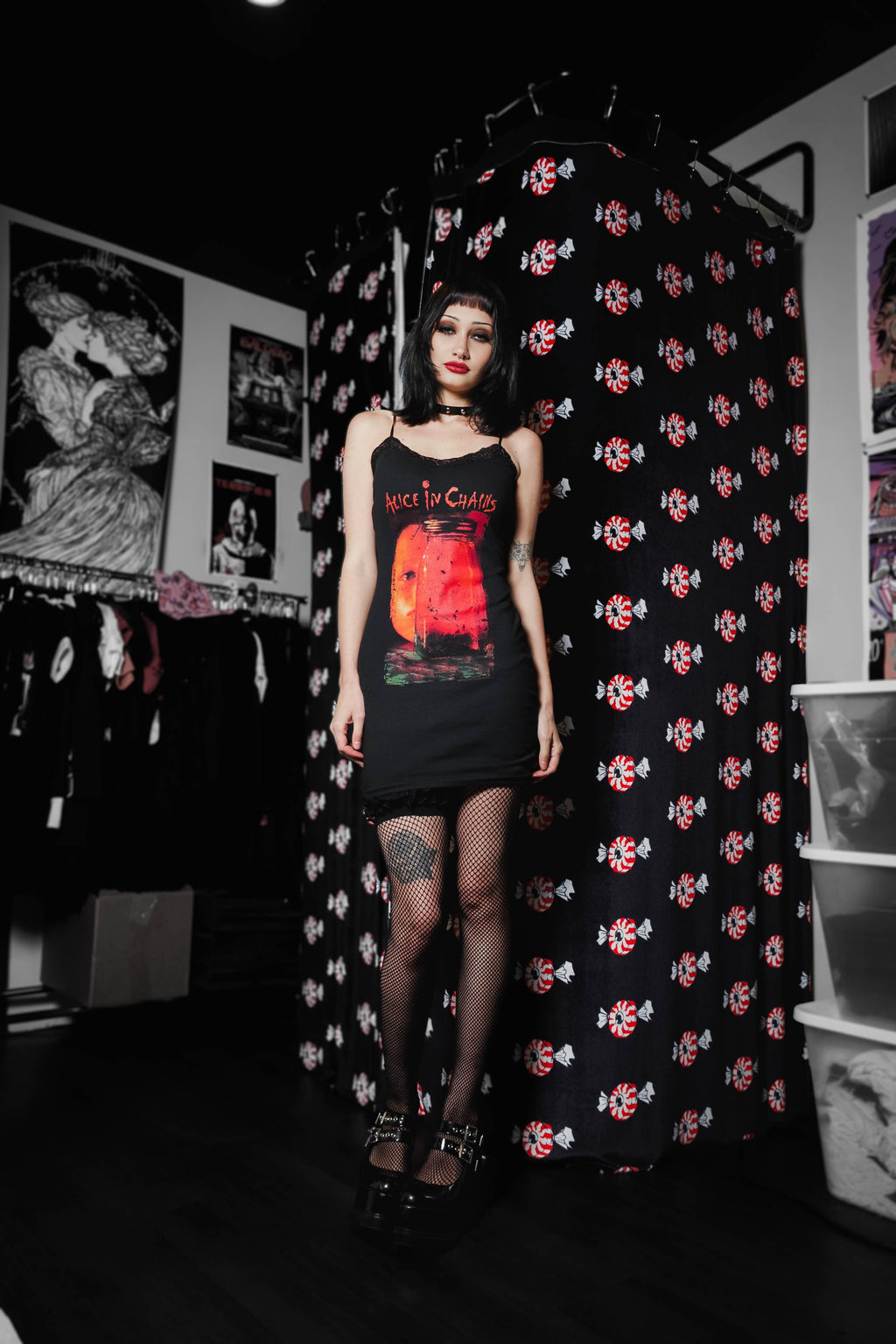 Vera's Eyecandy Alice in Chains Jar of Flies Lace Strap Dress