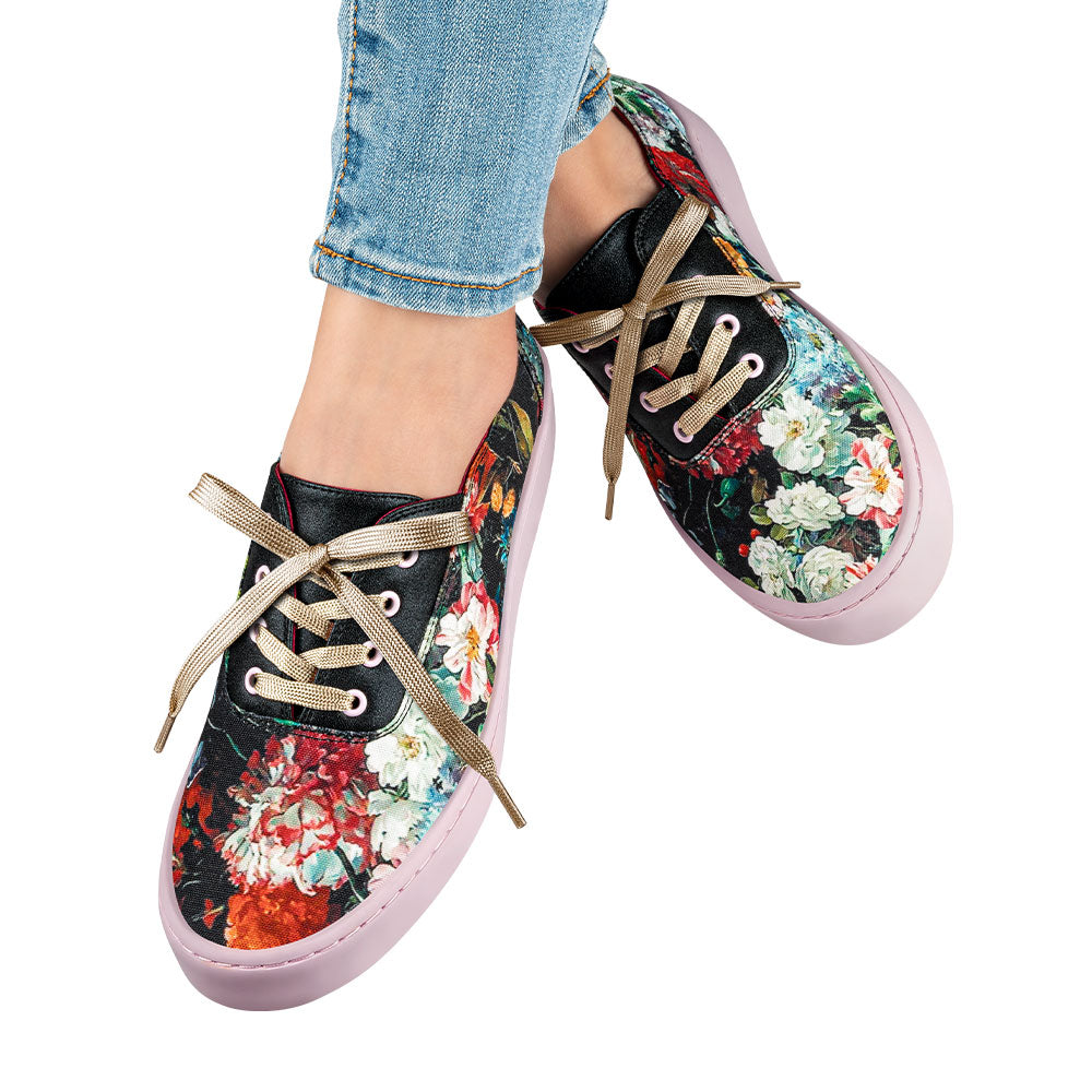 Charlotte Floral Black Sneaker