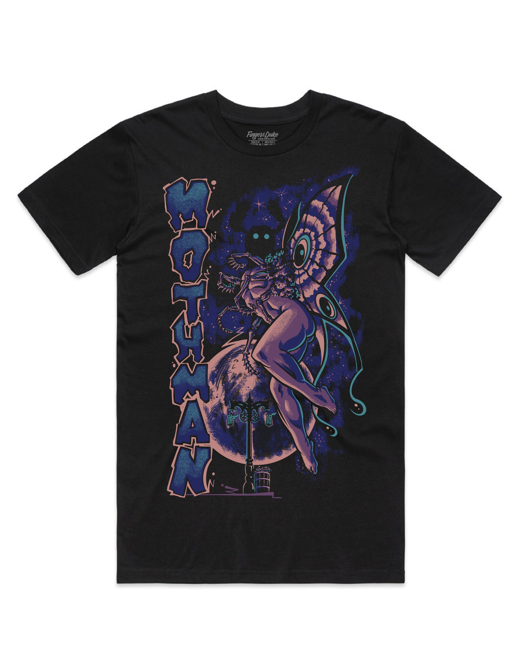 Finger's Duke Mothman Cryptid Black T-Shirt